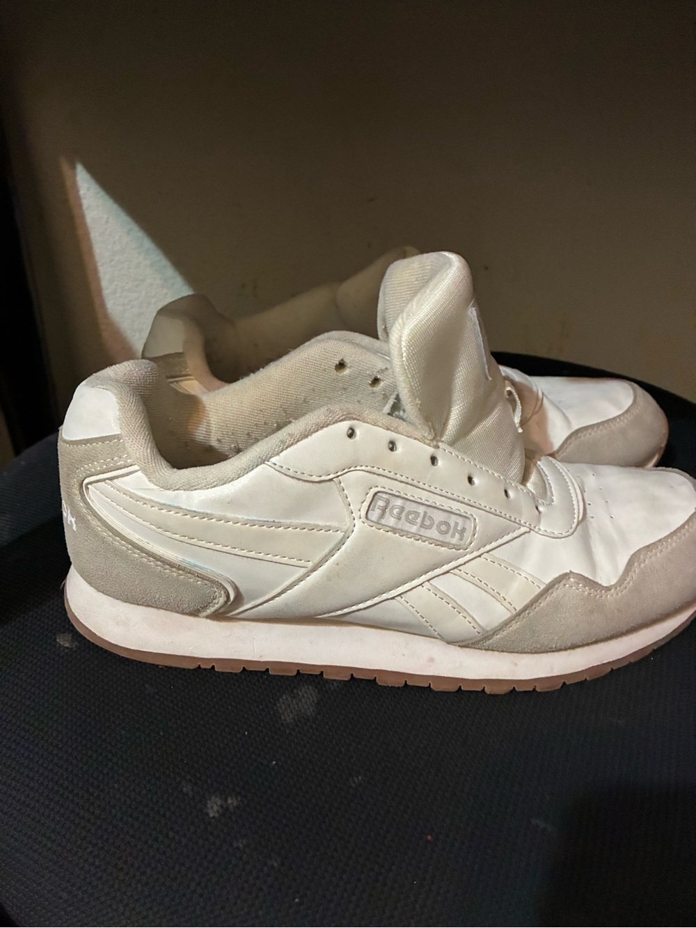 Reebok Men's White and Light Gray Retro Sneakers